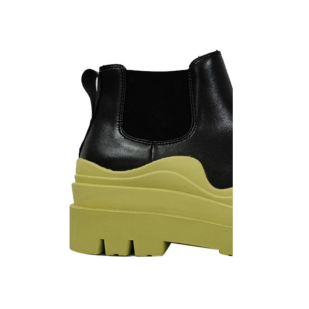 Bi-Color Leather Ankle Boots