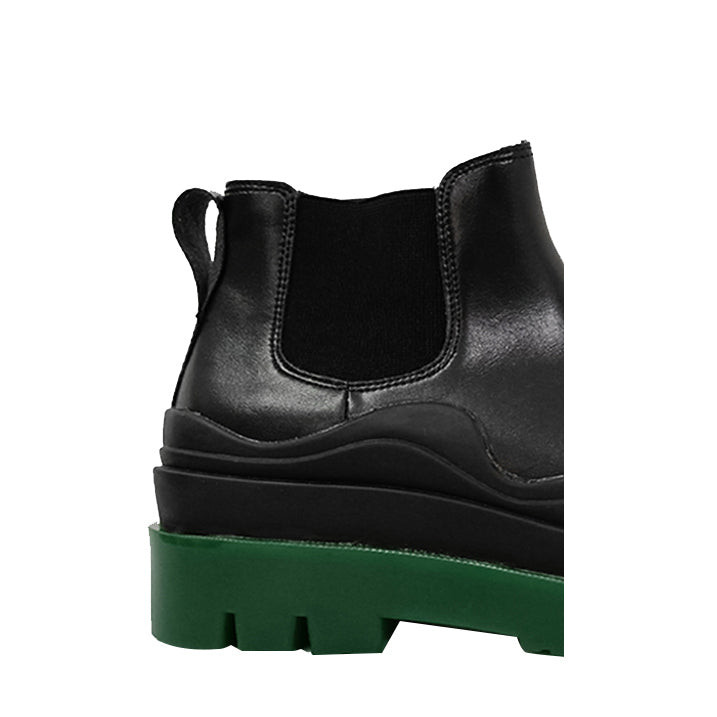 Bi-Color Leather Ankle Boots