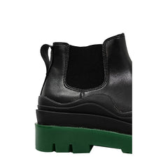 Bi-Color Leather Ankle Boots