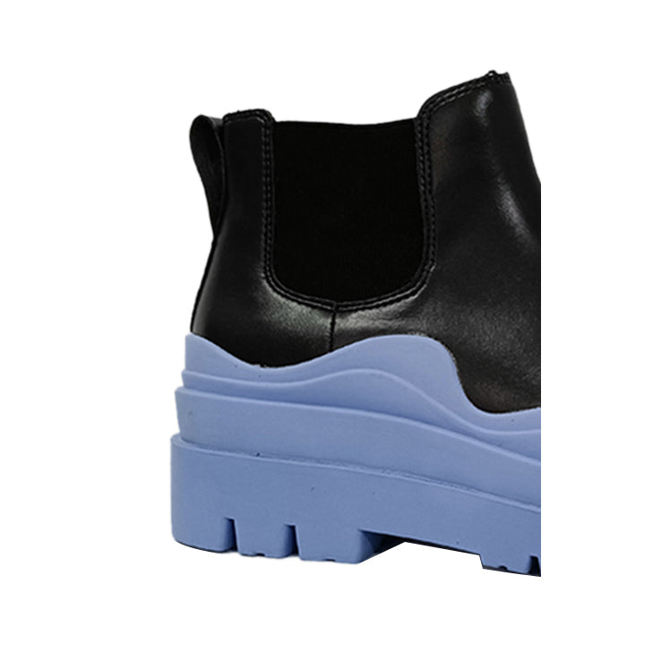 Bi-Color Leather Ankle Boots