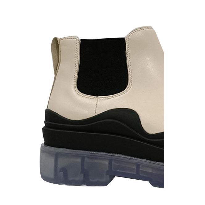 Bi-Color Leather Ankle Boots