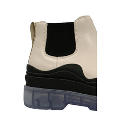 Bi-Color Leather Ankle Boots