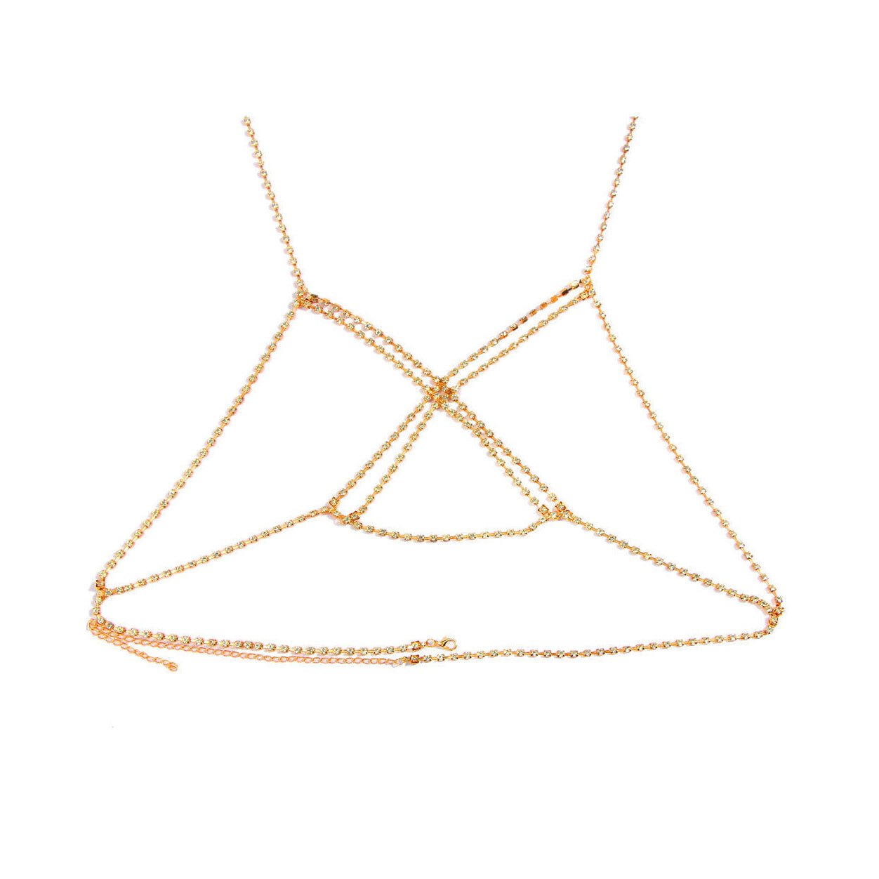Diamante Cross Upper Body Chain