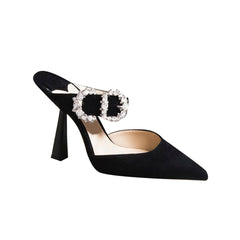 Diamante Buckled Mules Sandals
