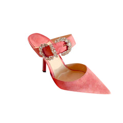 Diamante Buckled Mules Sandals