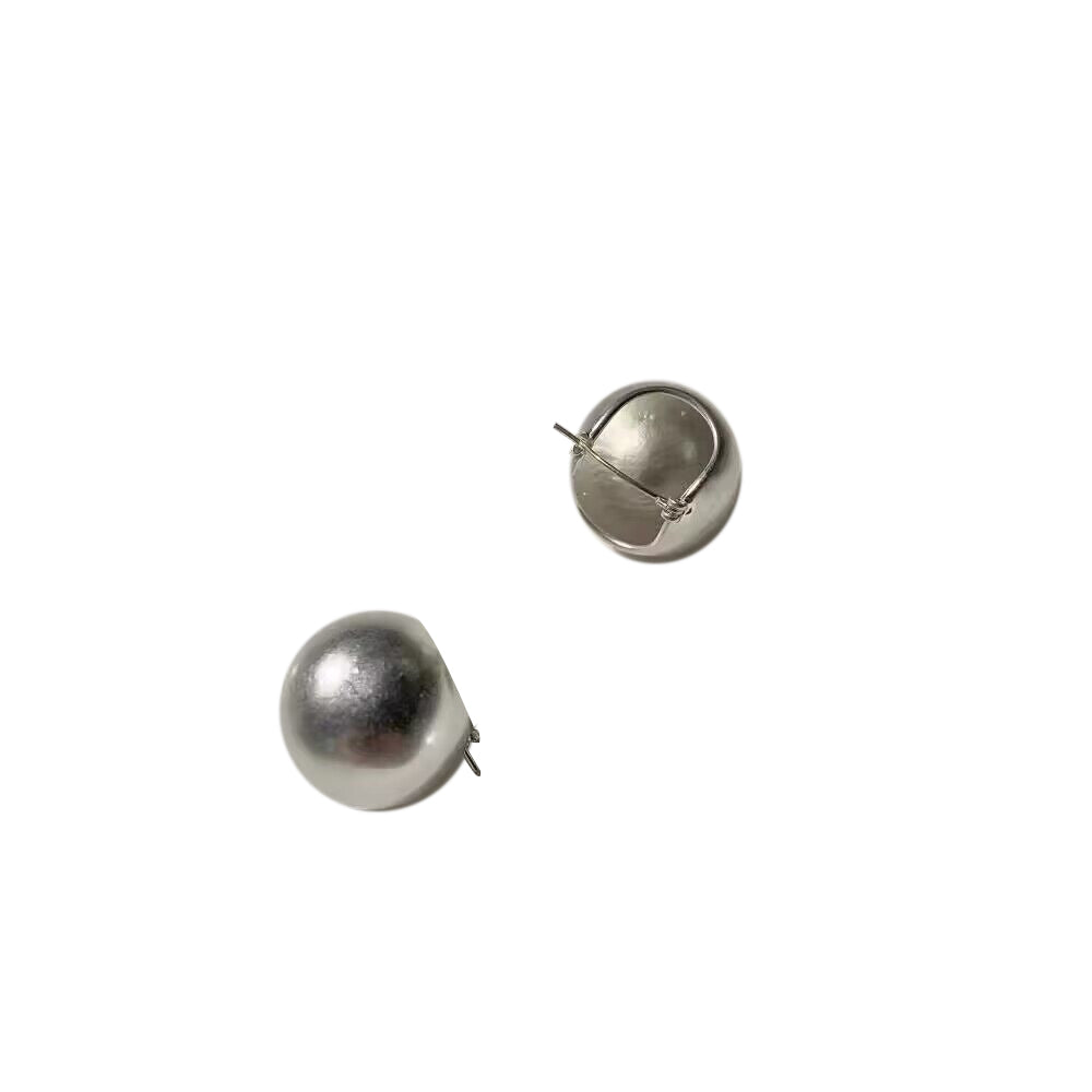 Metal Ball Ear Studs Earrings - Pair