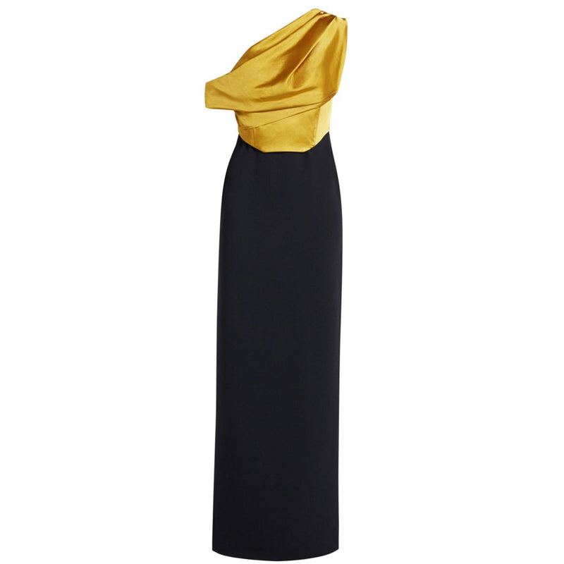 Bi-Color Evening Dress Gown