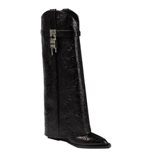 Lock Detailed Knee High Boots