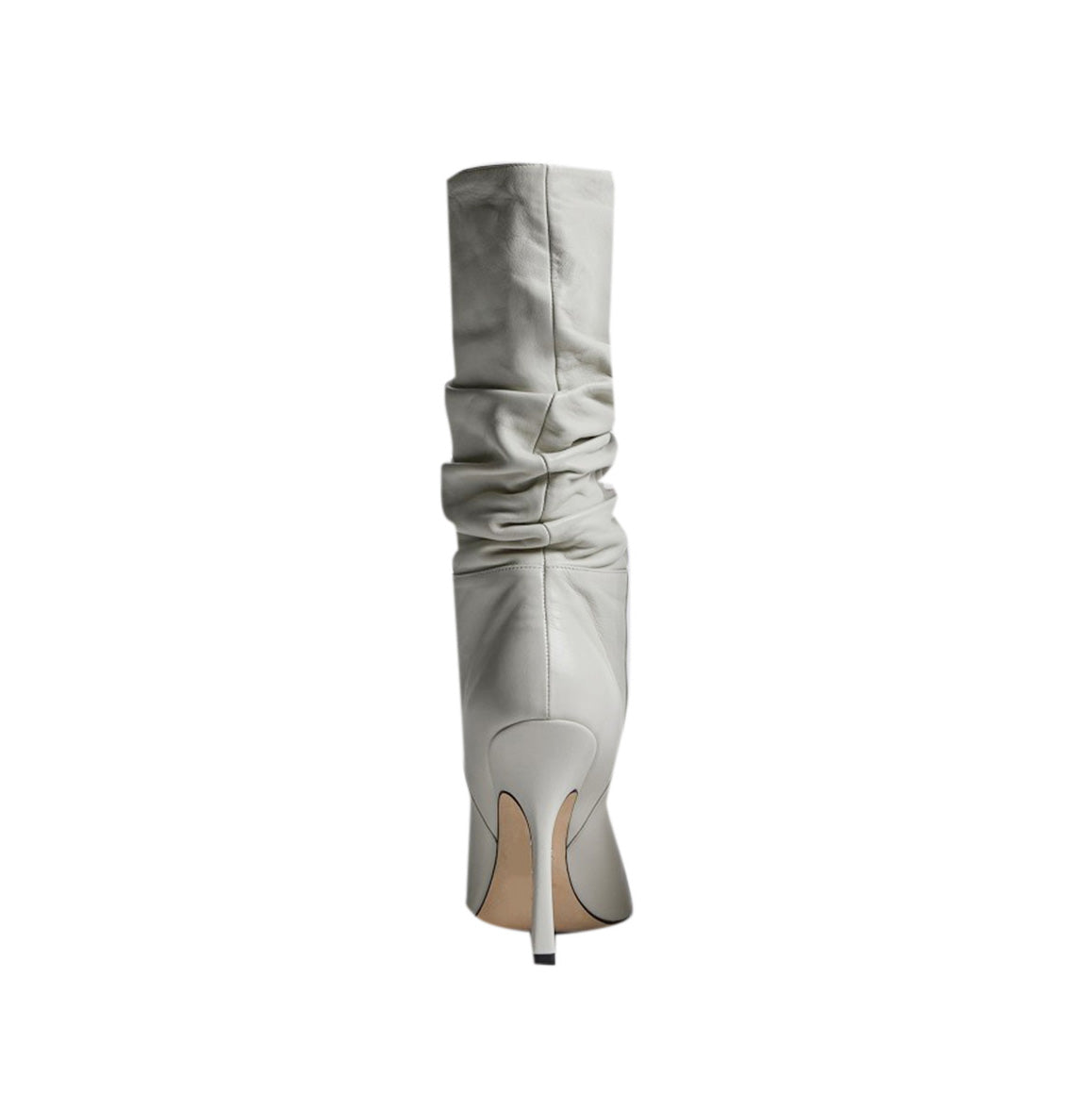 Stiletto Heel Leather Slouchy Ankle Boots