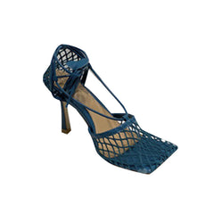 Lace Up Fishnet High Heel Sandals
