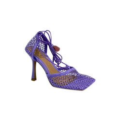 Lace Up Fishnet High Heel Sandals