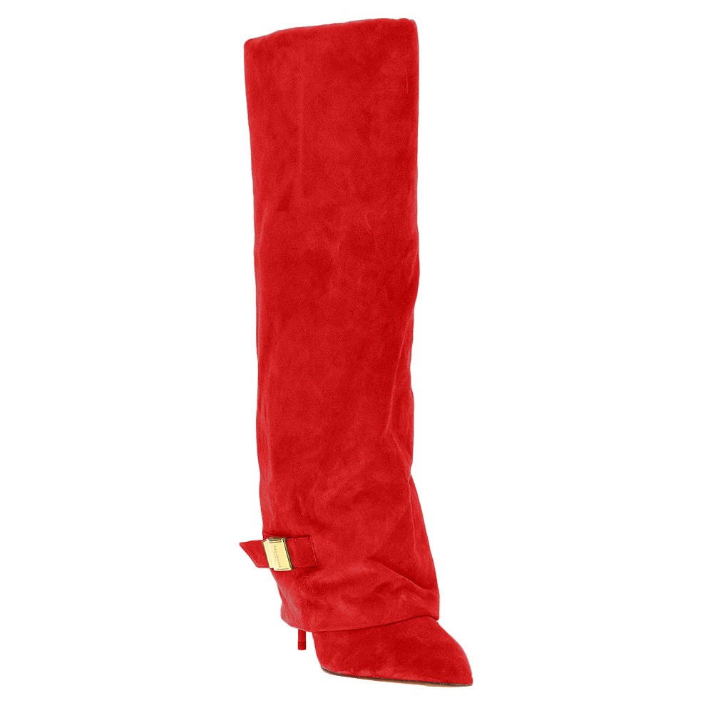 Metal Embellished Knee High Boots