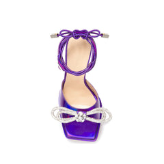Diamante Bow Lace Up High Heel Sandals