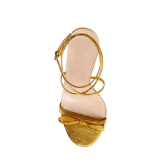 Snake Embellished Ankle Strap High Heel Sandals