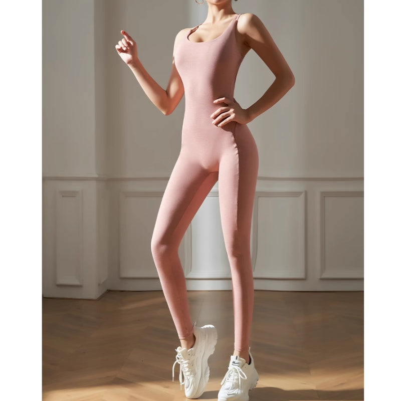 Yoga Pilates Backless Fitted One-Piece Workout Bod