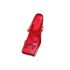 Bow High Heel Mules Pumps - 10cm