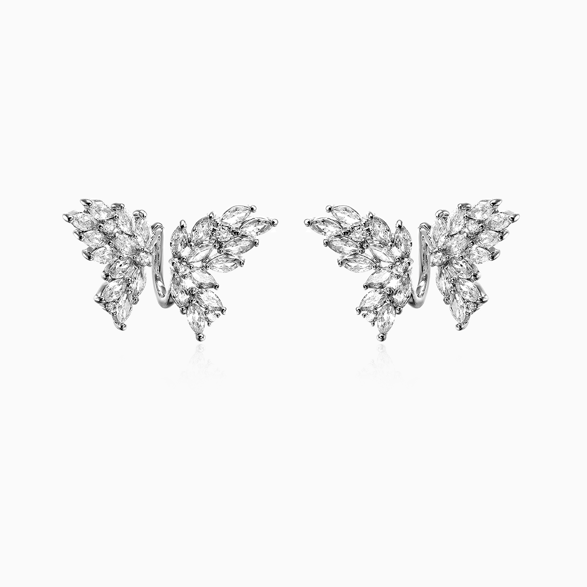 Diamante Butterfly Earrings - Pair