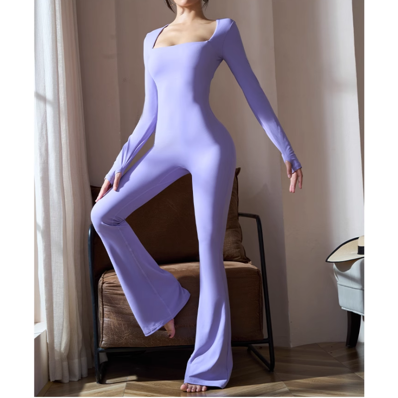 Yoga Pilates Long Sleeves Fitted Jumpsuit