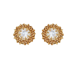 Gem Braided Earrings - Pair