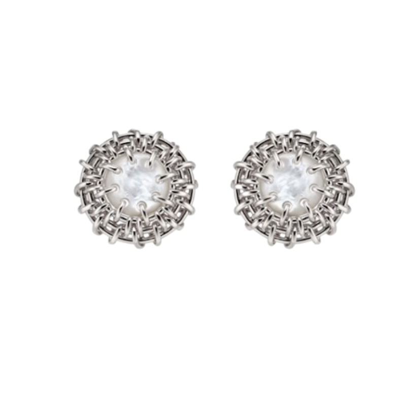 Gem Braided Earrings - Pair