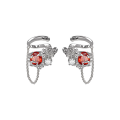 Diamante And Chain Earrings - Pair