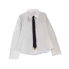 Basic Long Sleeves Shirt With Tie