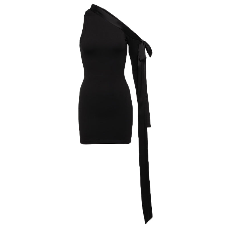 Strap One-Shoulder Evening Dress Gown