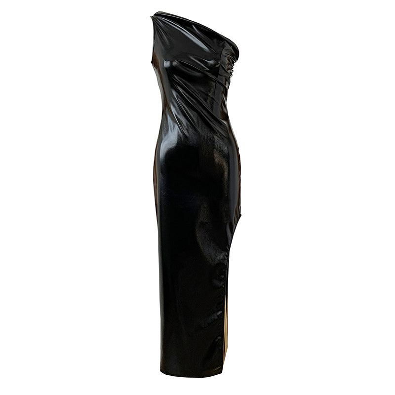 Sleeveless Leather Midi Dress