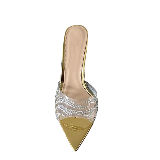 Diamante PVC Mules Sandals
