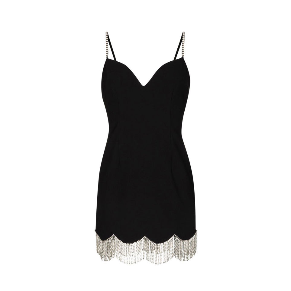 Diamante Fringed Evening Dress Gown