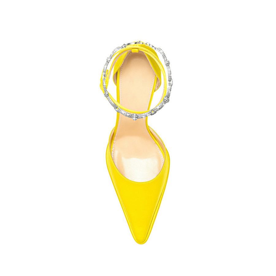 Diamante Ankle Strap High Heel Platform Sandals