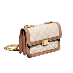 Metal Lock Quilted Cross Body Bag