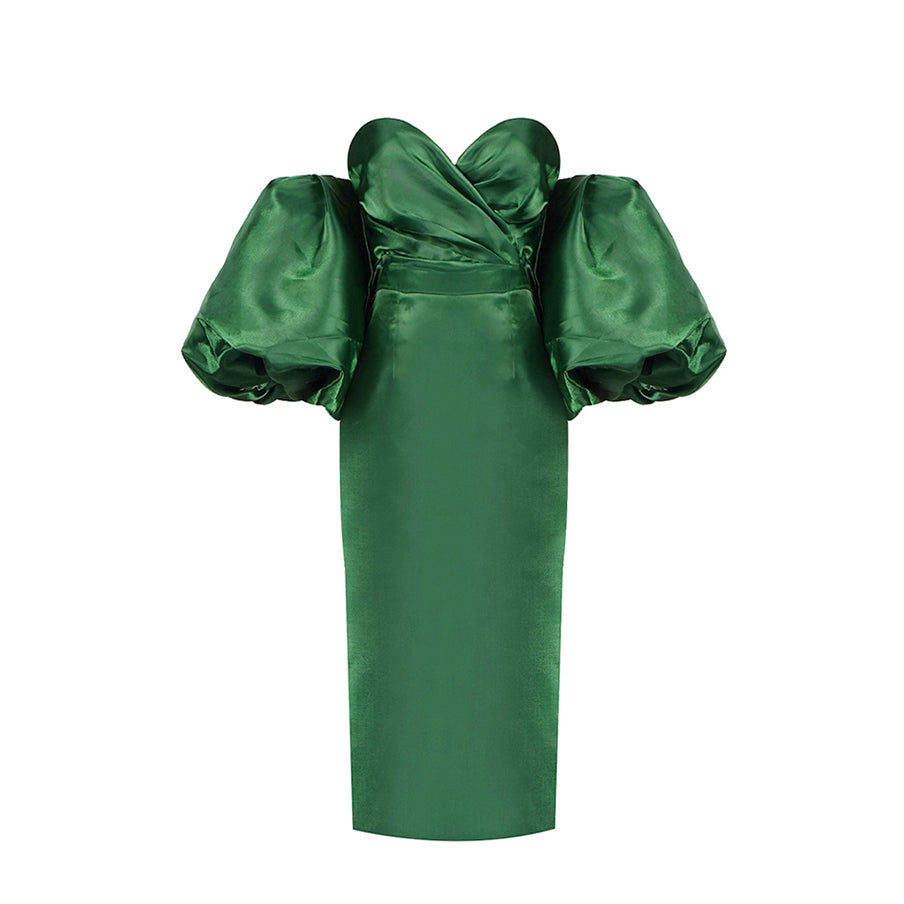 Puff Sleeves Off-Shoulder Maxi Dress