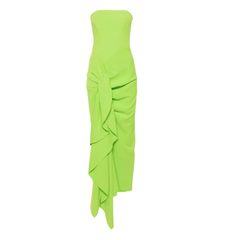 Ruffled Tube Evening Dress Gown