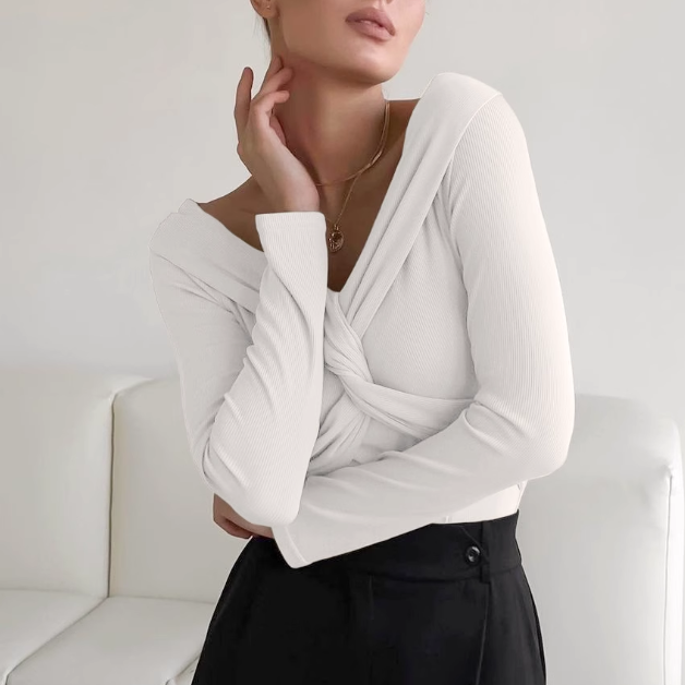 V Neck Long Sleeves Top
