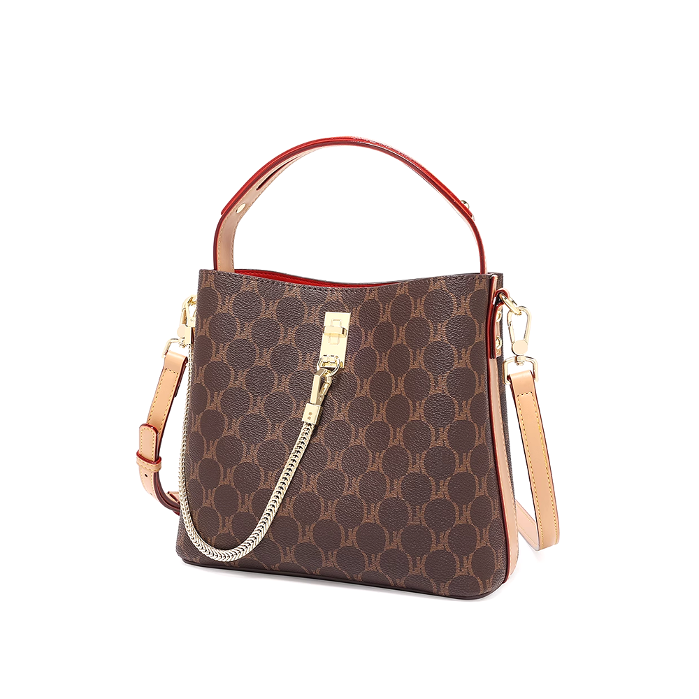 Printed Chain Bucket Bag