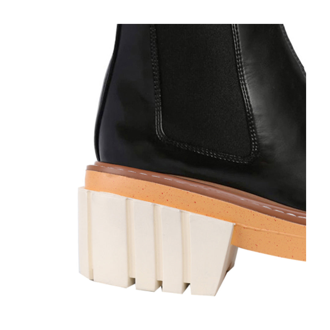 Leather Platform Ankle Boots