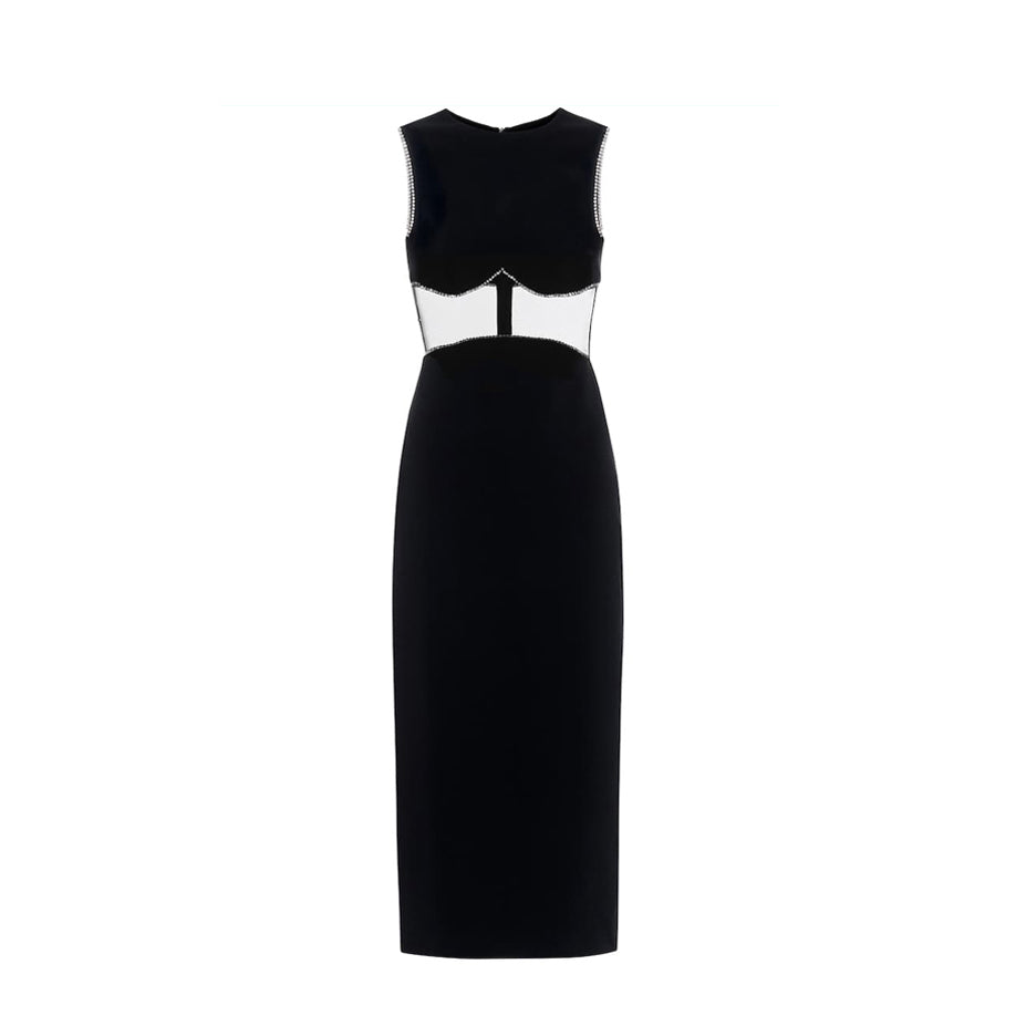 See Through Midi Evening Dress Gown