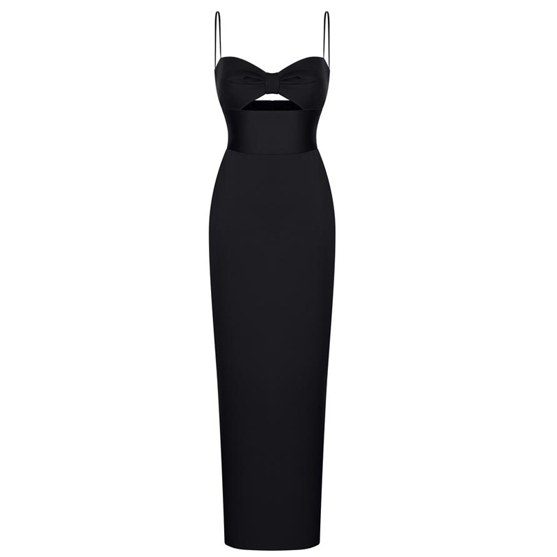 Cut Out Midi Evening Dress Gown