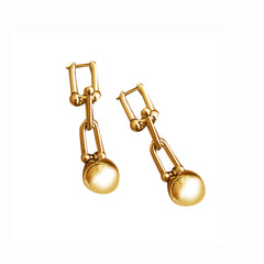 Chain And Ball Earrings - Pair