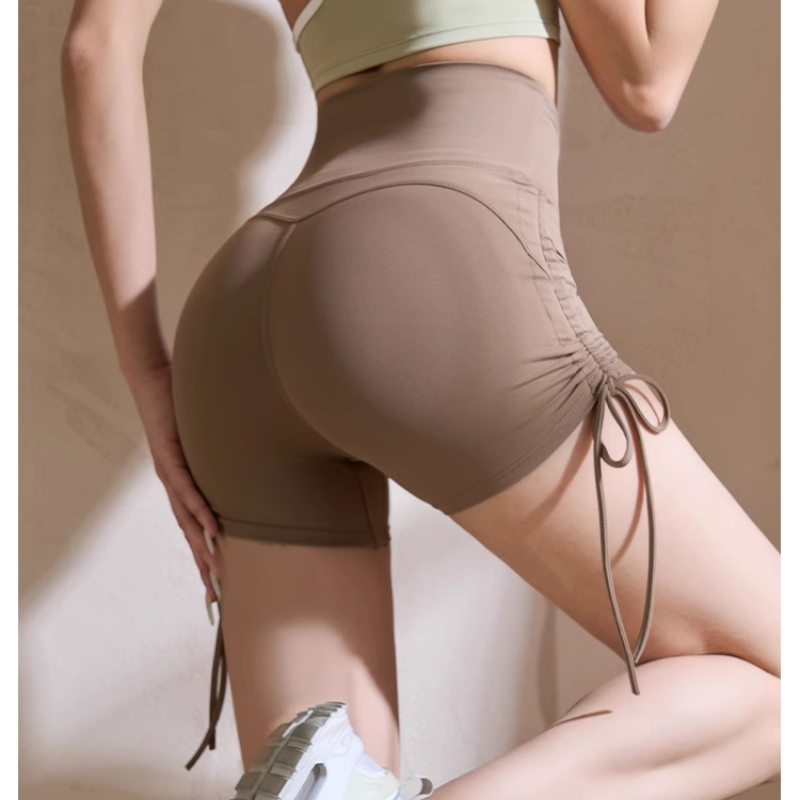 Yoga Pilates Draw-String Fitted Fitness Shorts