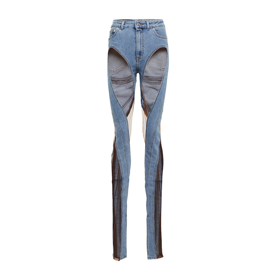 See-Through Flared Jeans