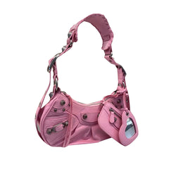 Buckled Leather Cross Body Bag - Large