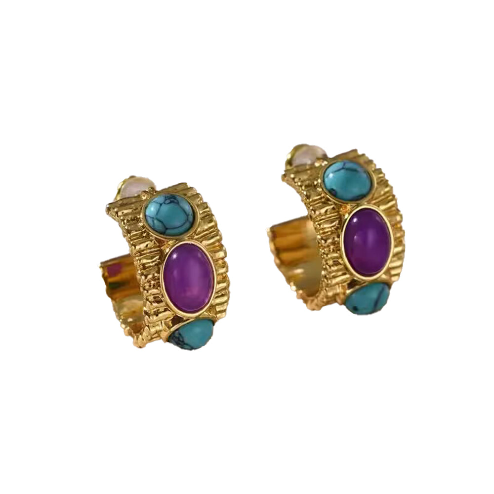 Vegan Gem Earrings - Pair