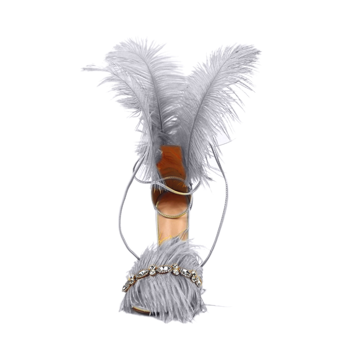 Diamante Feather High Heel Sandals