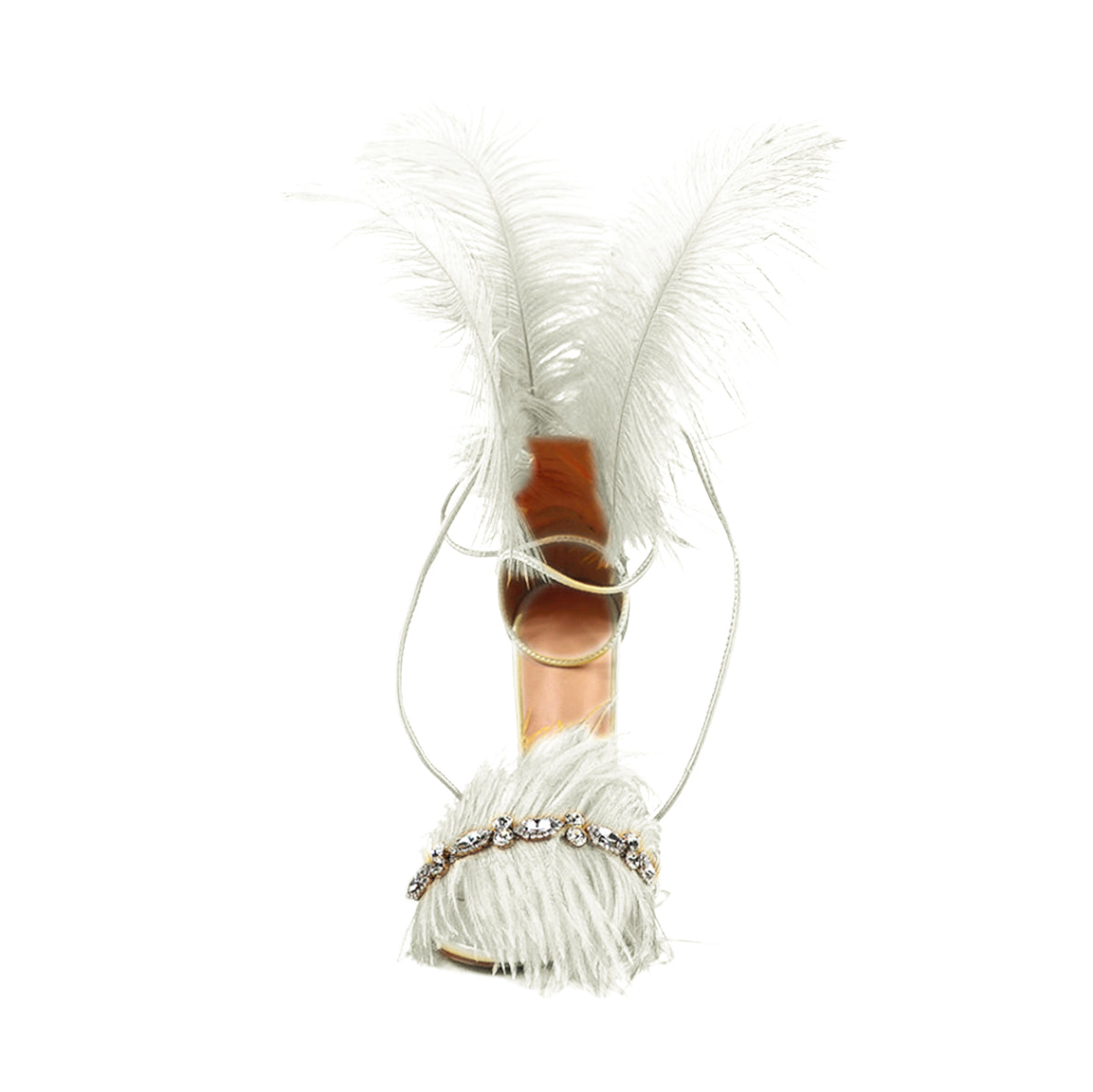 Diamante Feather High Heel Sandals