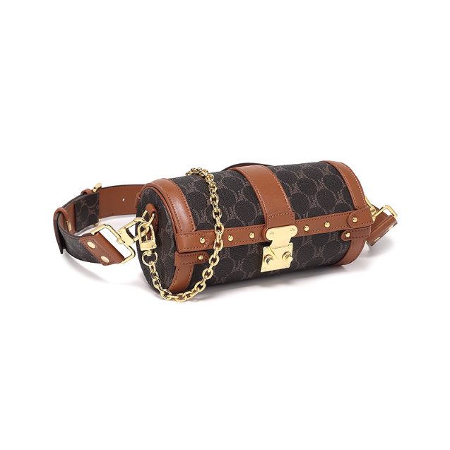 Metal Lock Studded Cross Body Bag