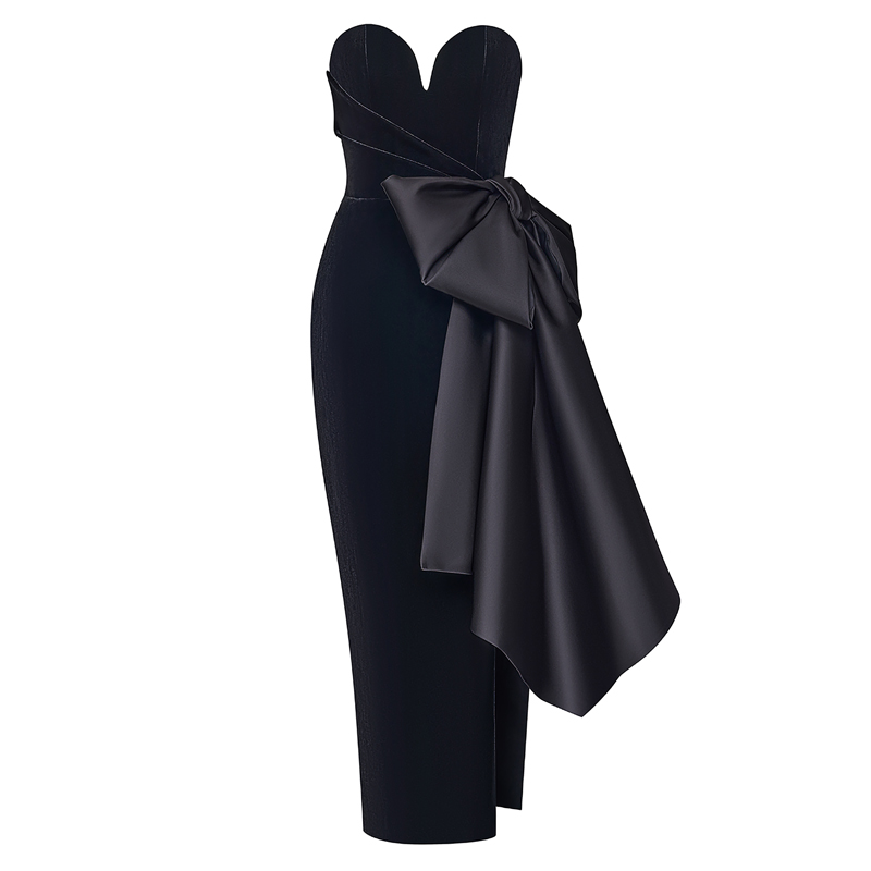 Asymmetric Evening Dress Gown