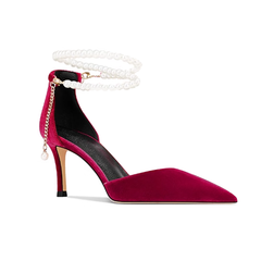Pearl Embellished Kitten Heel Sandals