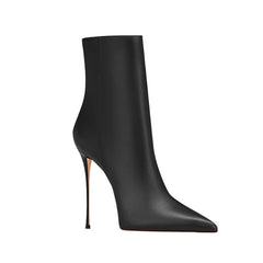 Leather High Heel Ankle Boots